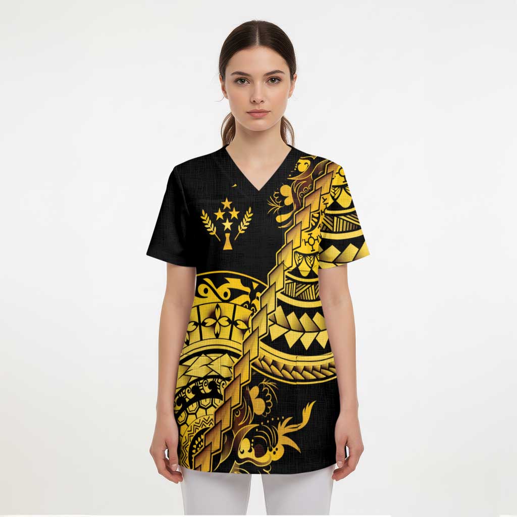 Kosrae Liberation Day Scrub Top Polynesian Floral Tattoo LT05 - Polynesian Pride