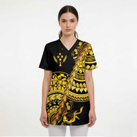 Kosrae Liberation Day Scrub Top Polynesian Floral Tattoo LT05 - Polynesian Pride