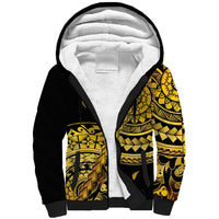 Kosrae Liberation Day Sherpa Hoodie Polynesian Floral Tattoo LT05 Unisex Gold - Polynesian Pride