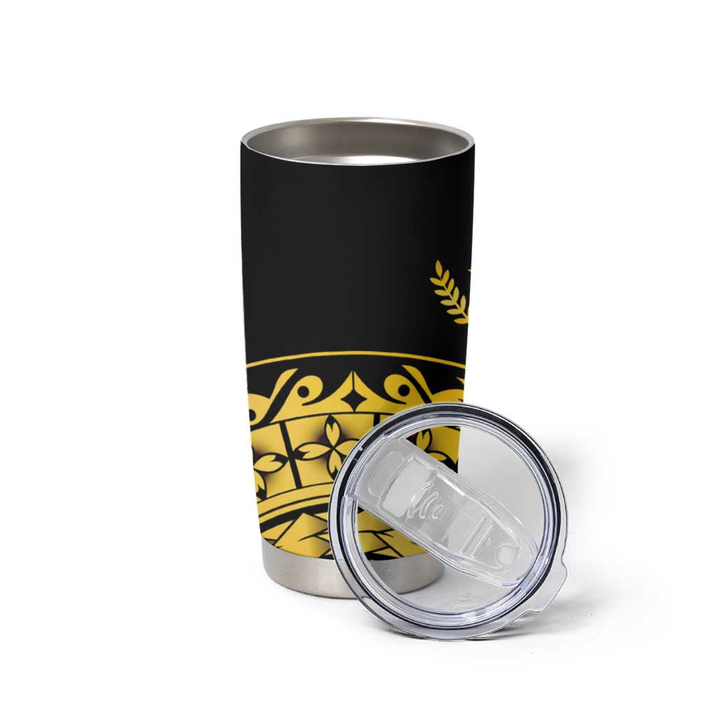 Kosrae Liberation Day Tumbler Cup Polynesian Floral Tattoo LT05 - Polynesian Pride