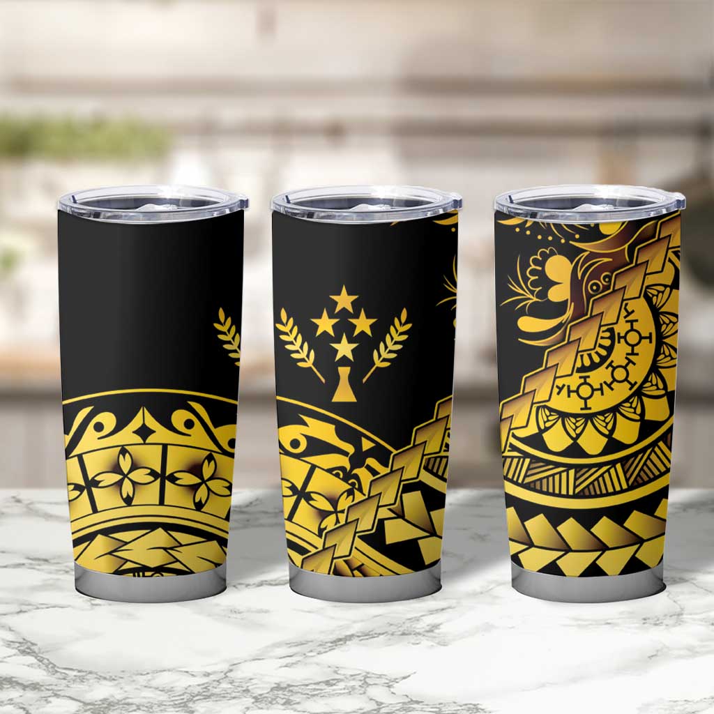 Kosrae Liberation Day Tumbler Cup Polynesian Floral Tattoo LT05 - Polynesian Pride