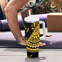 Kosrae Liberation Day Tumbler With Handle Polynesian Floral Tattoo LT05 - Polynesian Pride