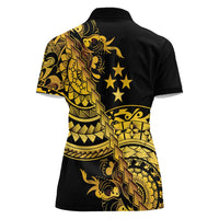 Kosrae Liberation Day Women Polo Shirt Polynesian Floral Tattoo LT05 - Polynesian Pride