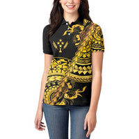 Kosrae Liberation Day Women Polo Shirt Polynesian Floral Tattoo LT05 - Polynesian Pride