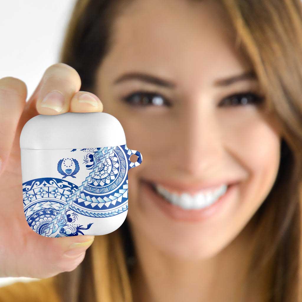 Pohnpei Liberation Day AirPods Case Polynesian Floral Tattoo LT05 White - Polynesian Pride