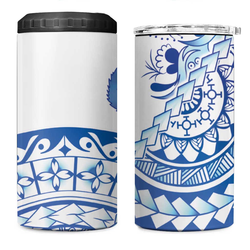 Pohnpei Liberation Day 4 in 1 Can Cooler Tumbler Polynesian Floral Tattoo LT05 One Size: 16 oz White - Polynesian Pride