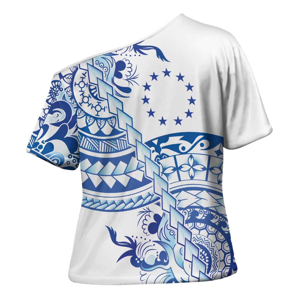 Pohnpei Liberation Day Cross Shoulder Shirt Polynesian Floral Tattoo LT05 - Polynesian Pride