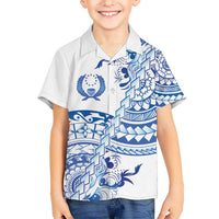Pohnpei Liberation Day Kid Hawaiian Shirt Polynesian Floral Tattoo LT05 Kid White - Polynesian Pride