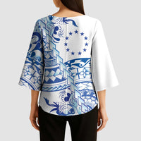 Pohnpei Liberation Day Kimono Sleeve Blouse Polynesian Floral Tattoo LT05 - Polynesian Pride