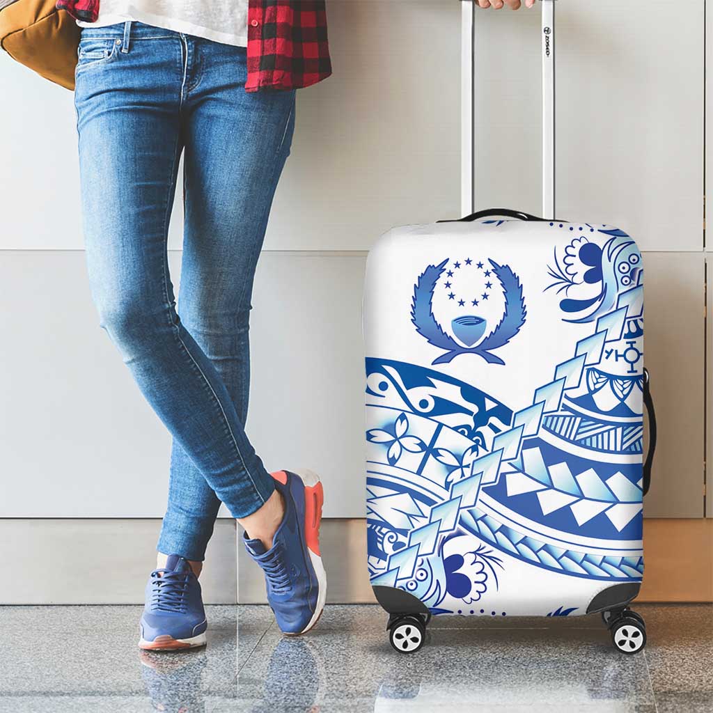 Pohnpei Liberation Day Luggage Cover Polynesian Floral Tattoo LT05 - Polynesian Pride