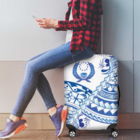 Pohnpei Liberation Day Luggage Cover Polynesian Floral Tattoo LT05 - Polynesian Pride