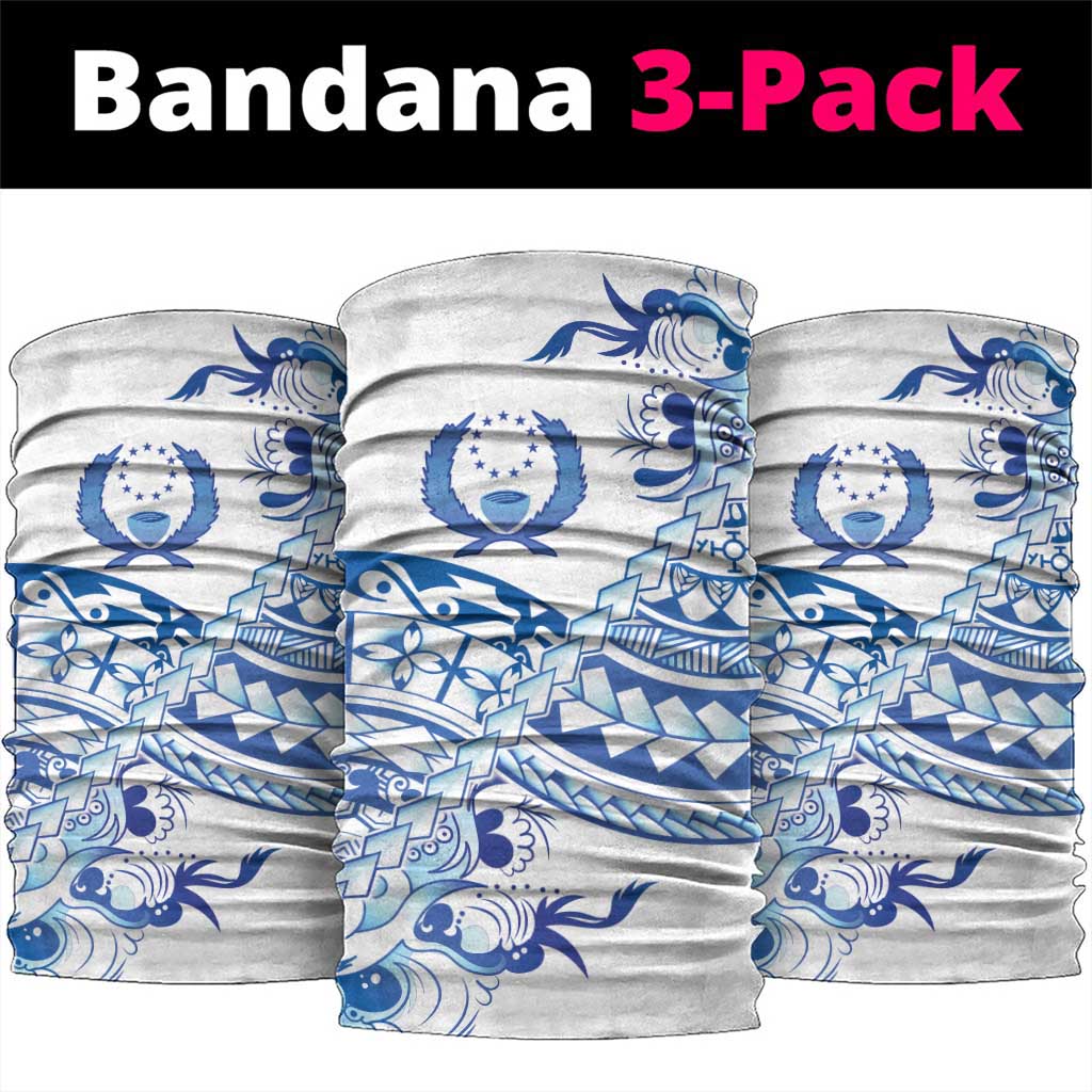 Pohnpei Liberation Day Neck Gaiter Polynesian Floral Tattoo LT05 package One Size: 25*50cm White - Polynesian Pride