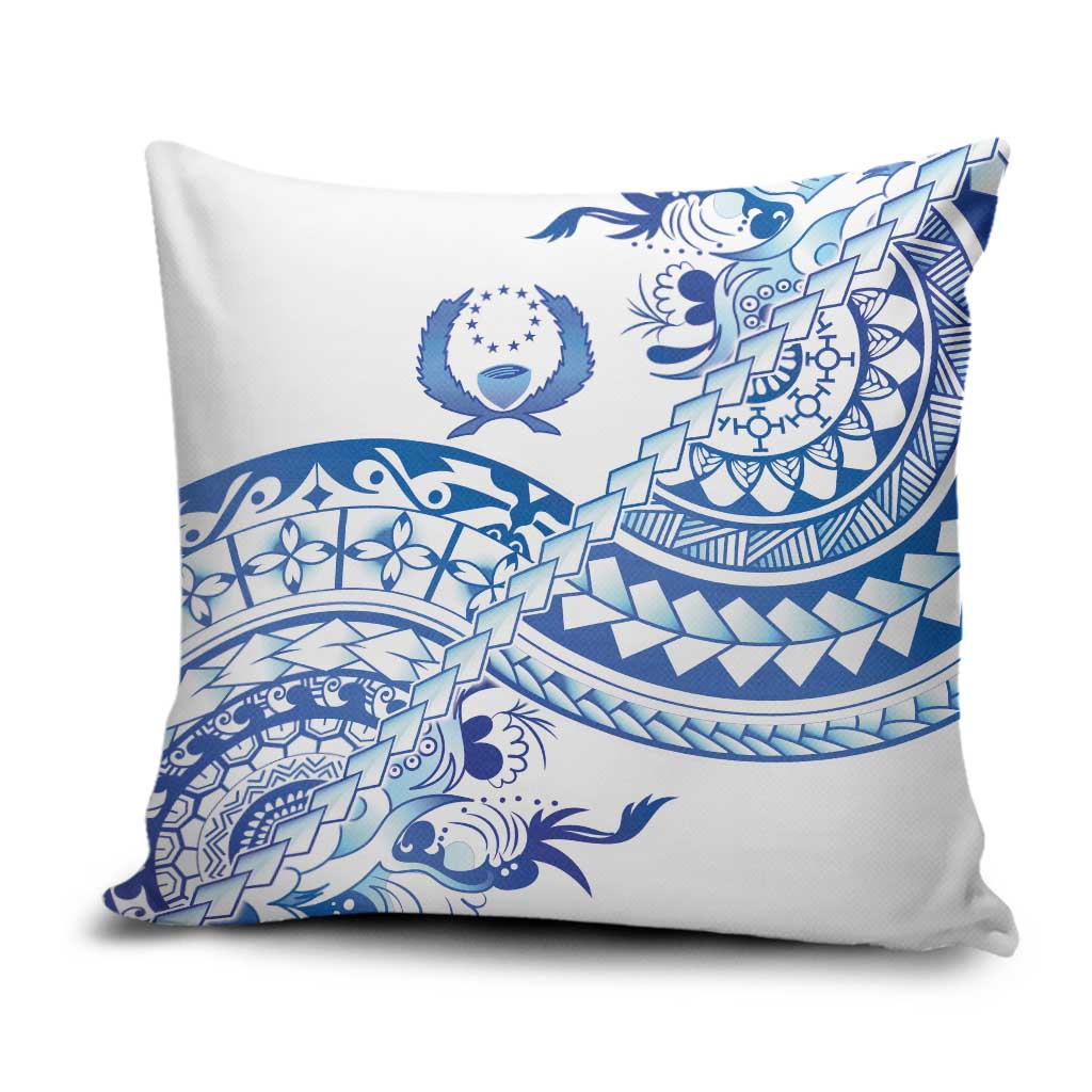 Pohnpei Liberation Day Pillow Cover Polynesian Floral Tattoo LT05 White - Polynesian Pride