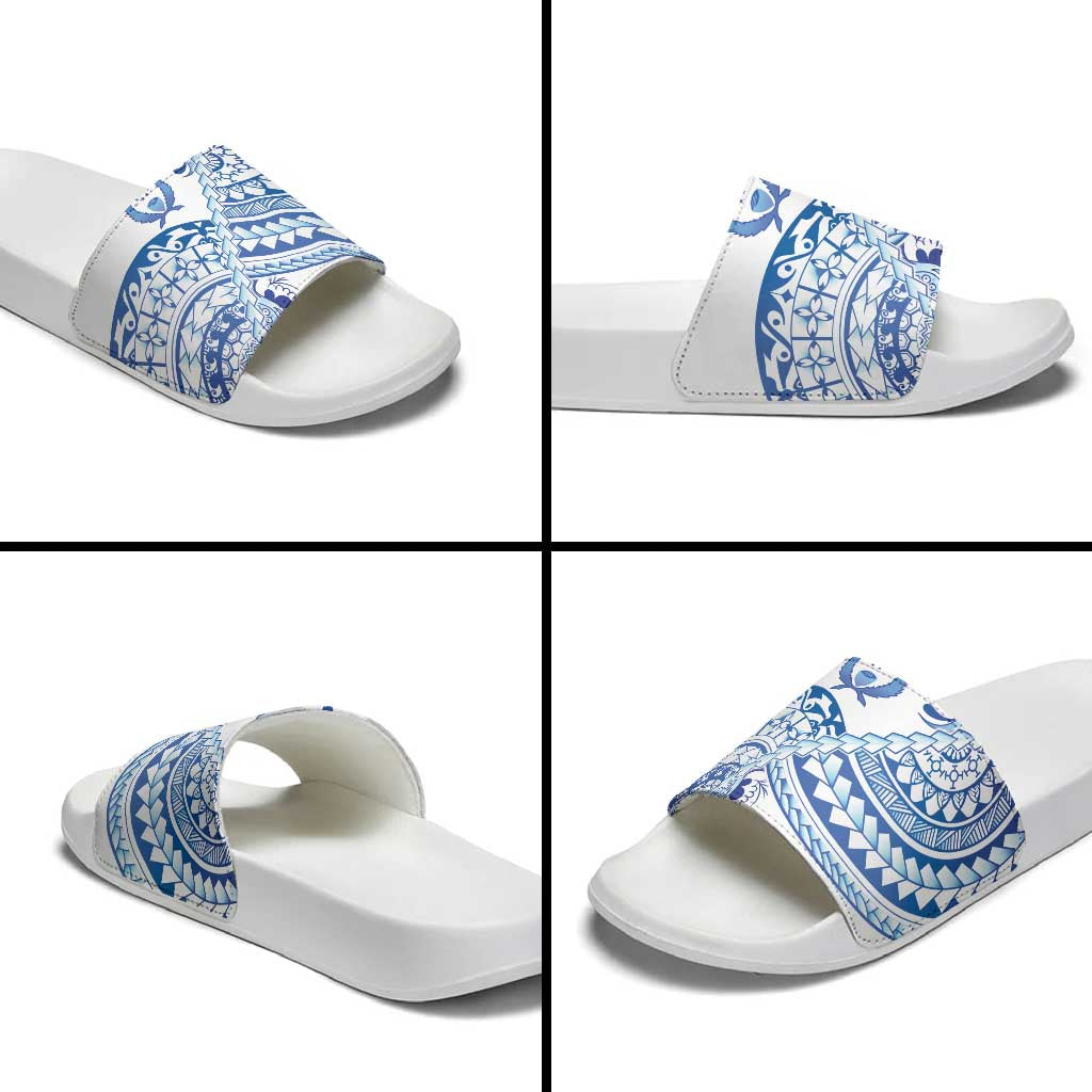 Pohnpei Liberation Day Slide Sandals Polynesian Floral Tattoo LT05 - Polynesian Pride