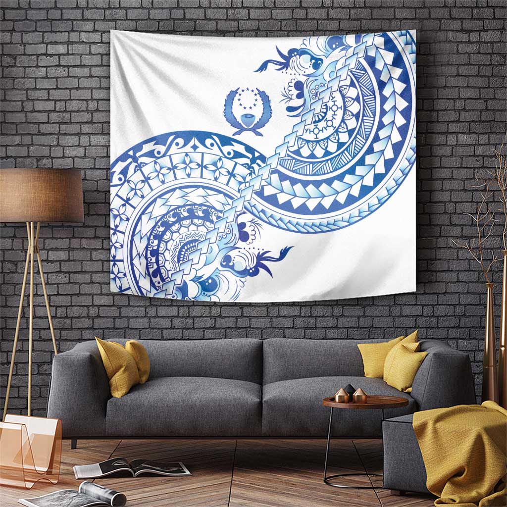 Pohnpei Liberation Day Tapestry Polynesian Floral Tattoo LT05 White - Polynesian Pride