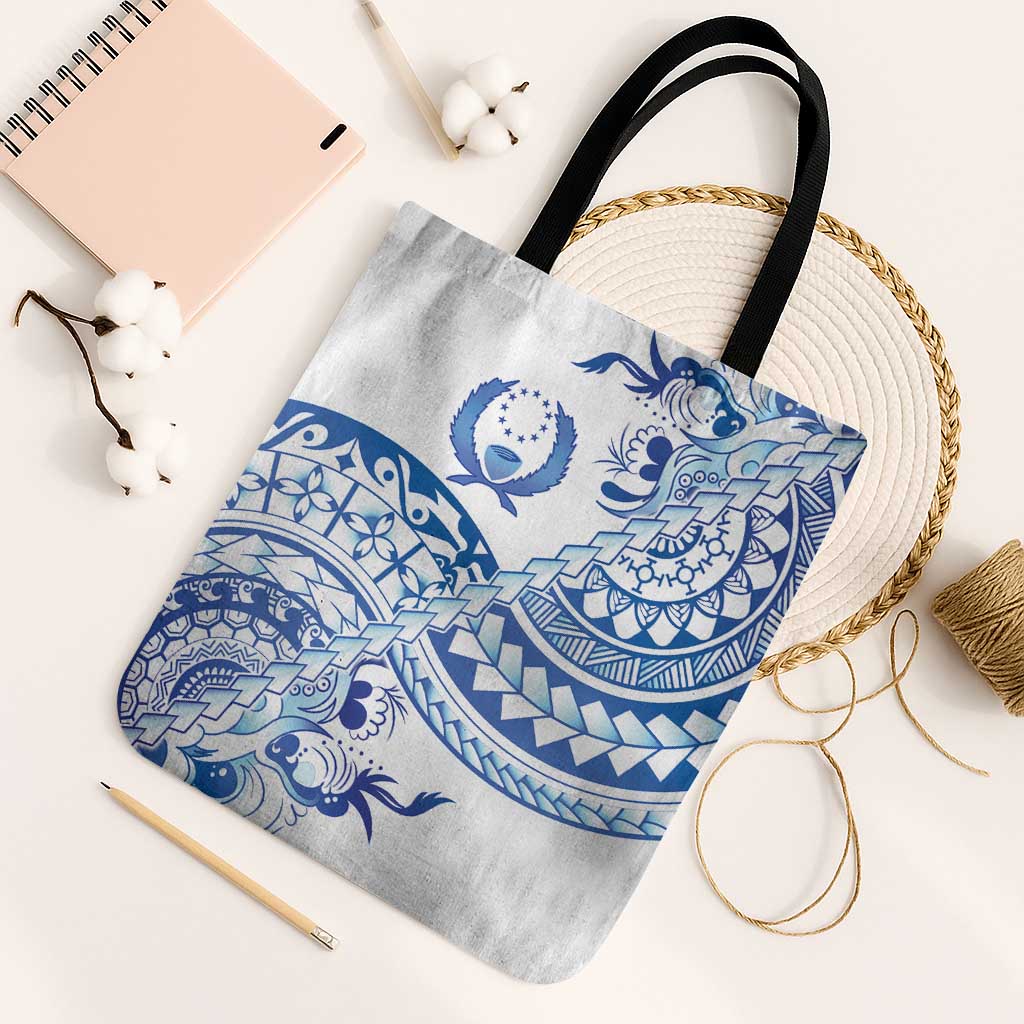 Pohnpei Liberation Day Tote Bag Polynesian Floral Tattoo LT05 One Size White - Polynesian Pride