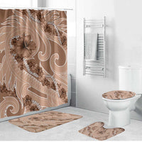 Hawaii Brown Hibiscus Pikake Lei Bathroom Set LT05 Bathroom Set (4 pcs) Brown - Polynesian Pride