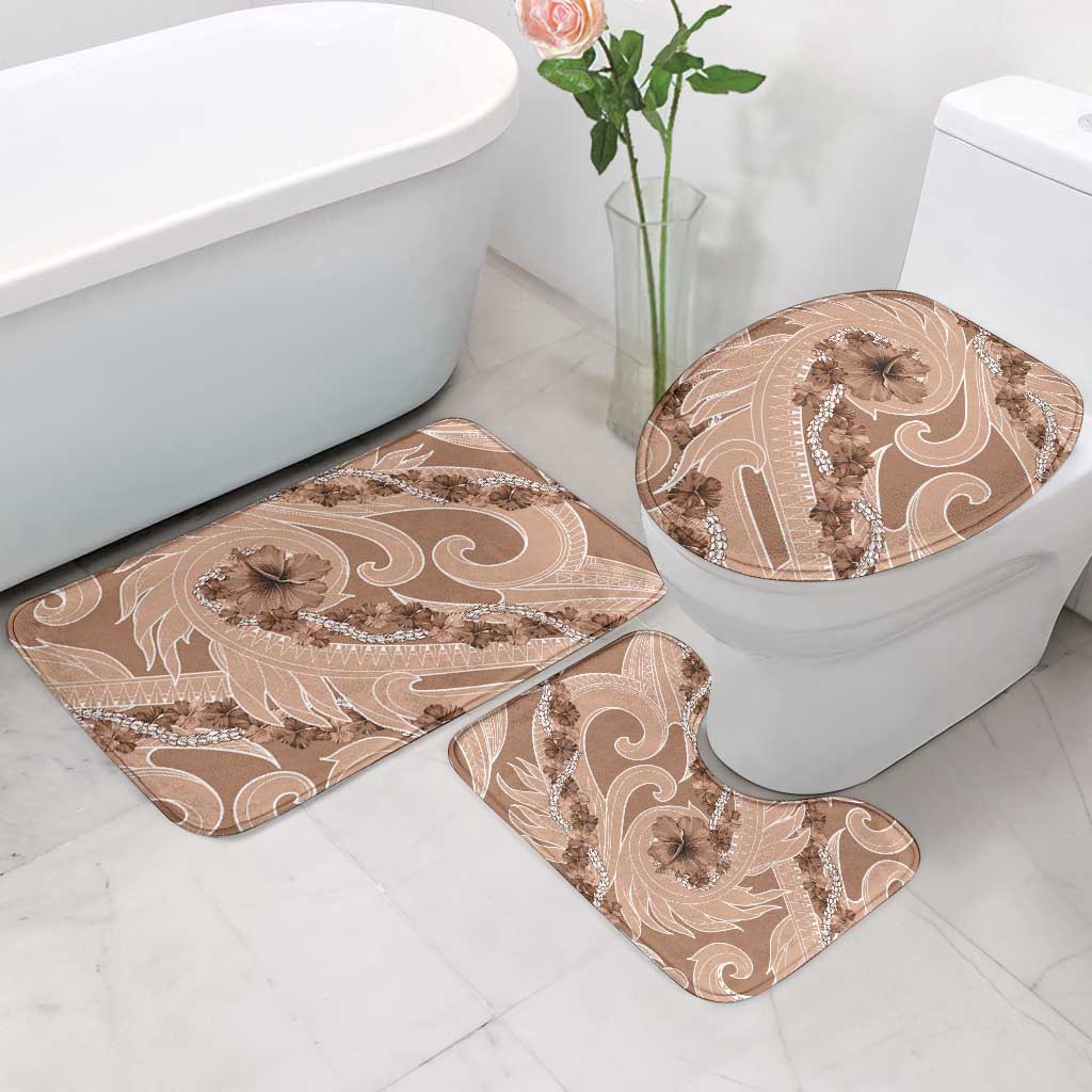 Hawaii Brown Hibiscus Pikake Lei Bathroom Set LT05 - Polynesian Pride