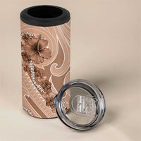 Hawaii Brown Hibiscus Pikake Lei 4 in 1 Can Cooler Tumbler LT05 - Polynesian Pride