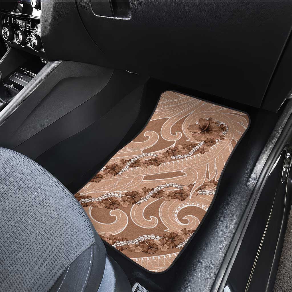 Hawaii Brown Hibiscus Pikake Lei Car Mats LT05 - Polynesian Pride