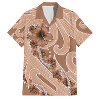 Hawaii Brown Hibiscus Pikake Lei Hawaiian Shirt LT05 Brown - Polynesian Pride