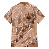 Hawaii Brown Hibiscus Pikake Lei Hawaiian Shirt LT05 - Polynesian Pride