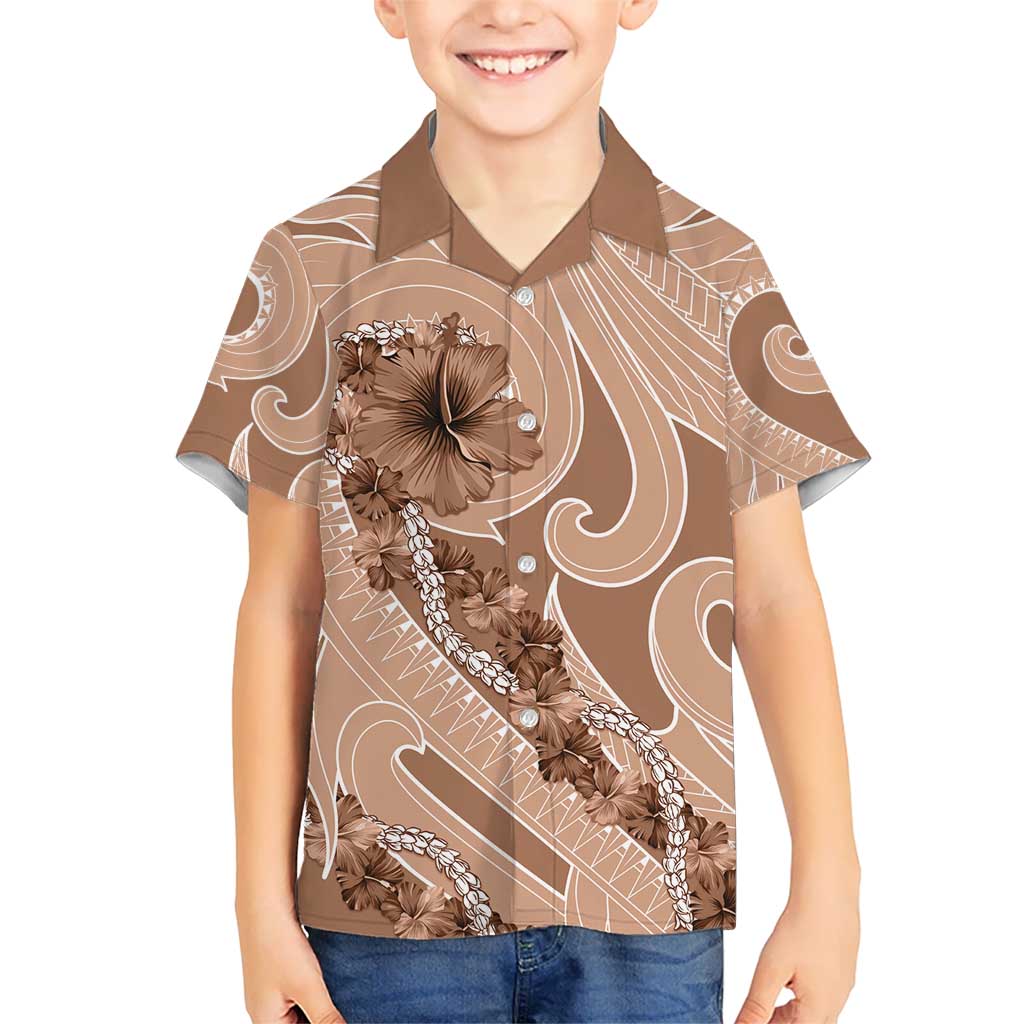 Hawaii Brown Hibiscus Pikake Lei Hawaiian Shirt LT05 - Polynesian Pride