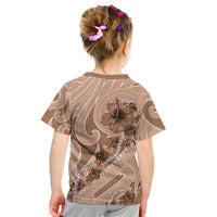 Hawaii Brown Hibiscus Pikake Lei Kid T Shirt LT05 - Polynesian Pride