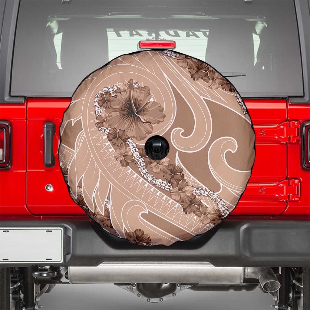 Hawaii Brown Hibiscus Pikake Lei Spare Tire Cover LT05 - Polynesian Pride