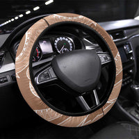 Hawaii Brown Hibiscus Pikake Lei Steering Wheel Cover LT05 Universal Fit Brown - Polynesian Pride