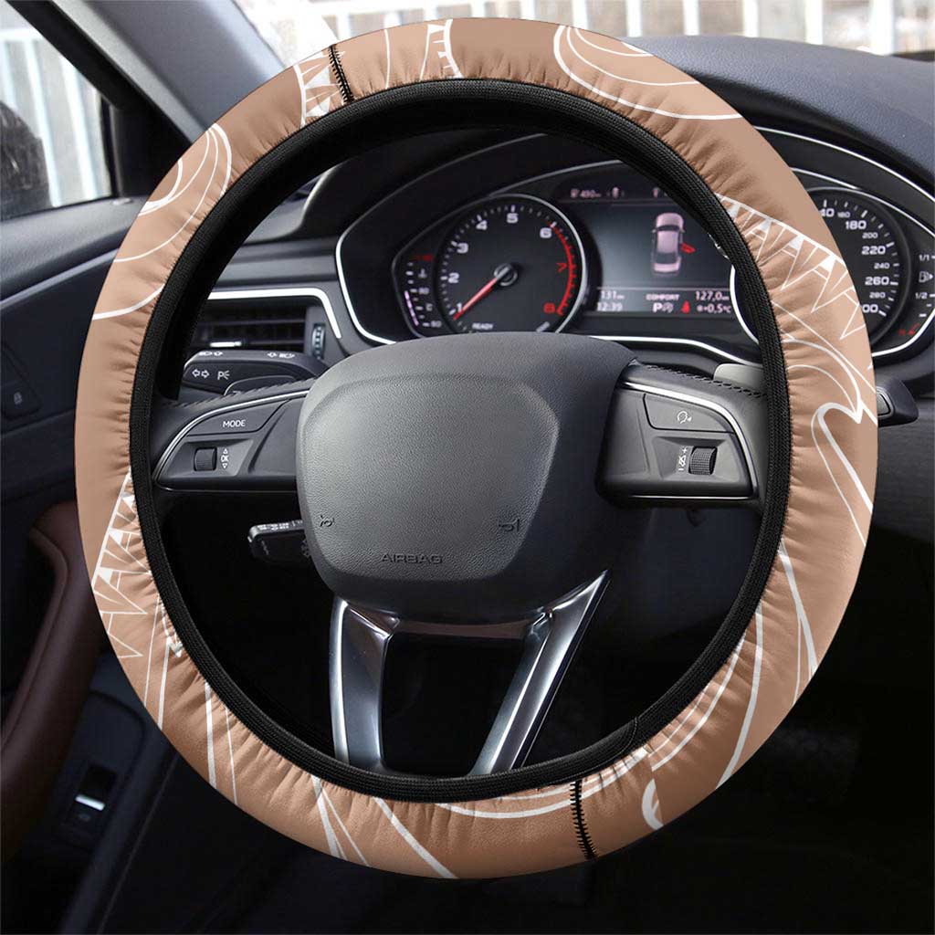 Hawaii Brown Hibiscus Pikake Lei Steering Wheel Cover LT05 - Polynesian Pride