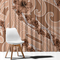 Hawaii Brown Hibiscus Pikake Lei Window Curtain LT05 - Polynesian Pride