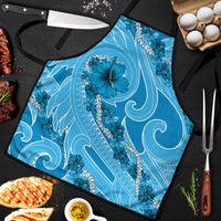 Hawaii Blue Hibiscus Pikake Lei Apron LT05 Blue - Polynesian Pride