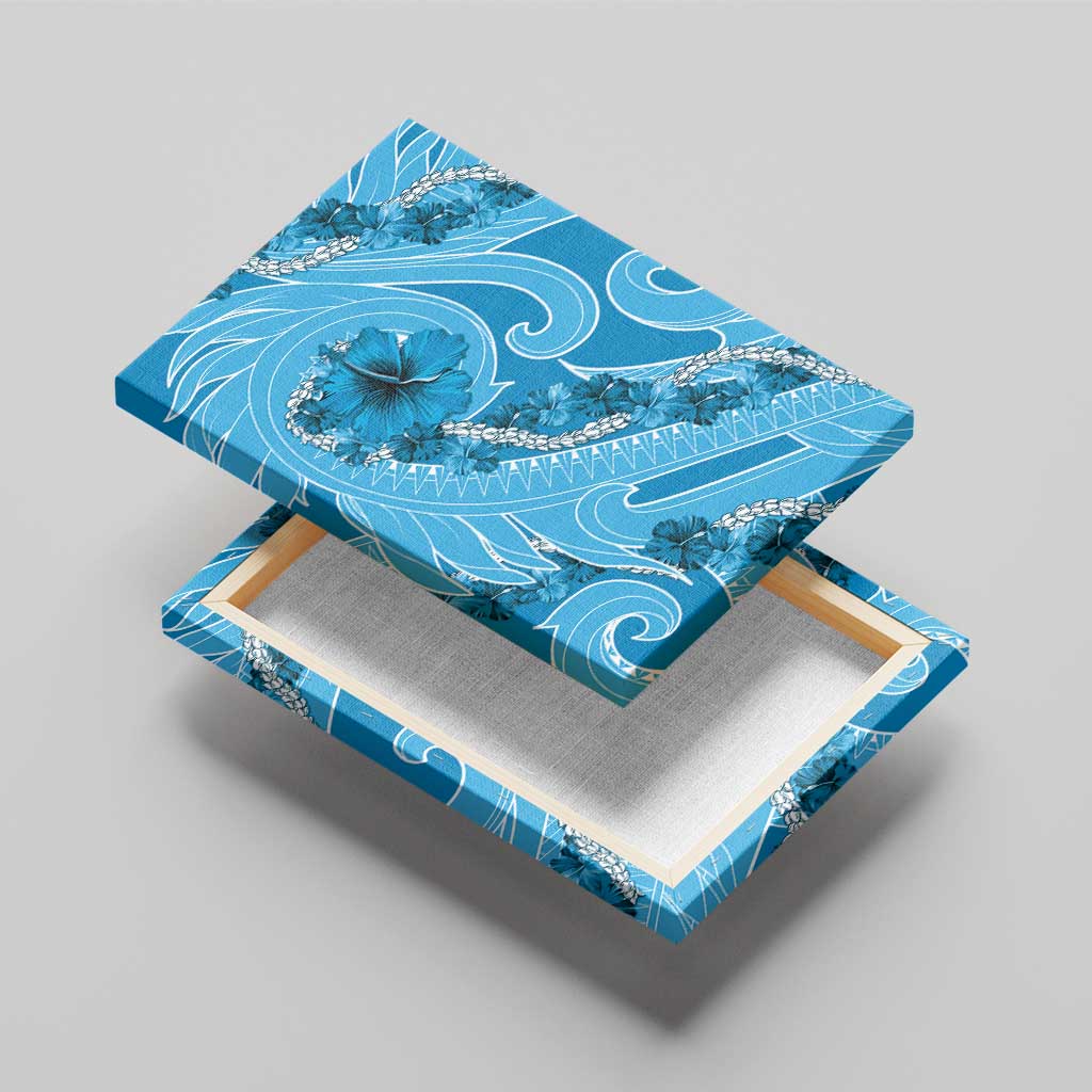 Hawaii Blue Hibiscus Pikake Lei Canvas Wall Art LT05 - Polynesian Pride