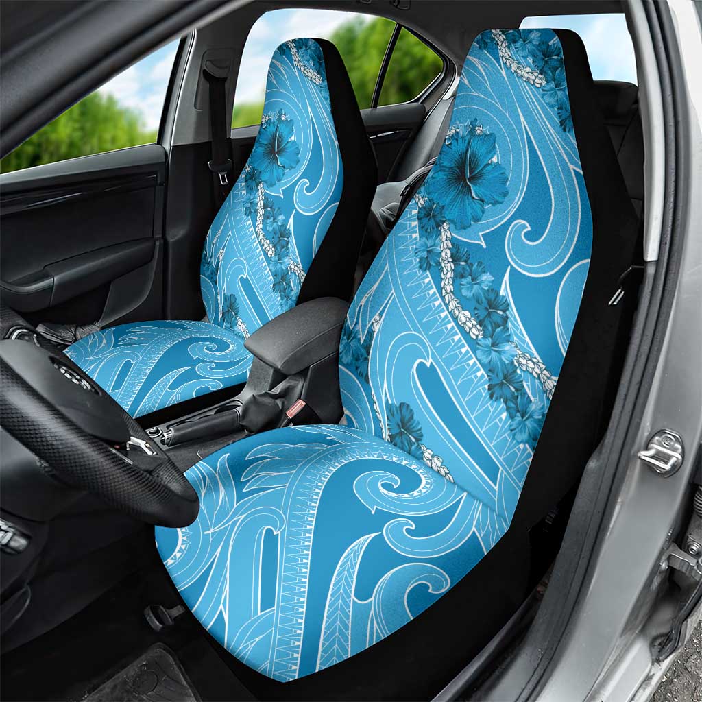 Hawaii Blue Hibiscus Pikake Lei Car Seat Cover LT05 - Polynesian Pride