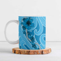 Hawaii Blue Hibiscus Pikake Lei Ceramic Mug LT05 Blue - Polynesian Pride