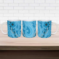 Hawaii Blue Hibiscus Pikake Lei Ceramic Mug LT05 - Polynesian Pride