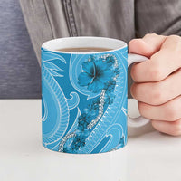 Hawaii Blue Hibiscus Pikake Lei Ceramic Mug LT05 - Polynesian Pride