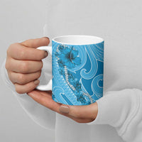 Hawaii Blue Hibiscus Pikake Lei Ceramic Mug LT05 - Polynesian Pride