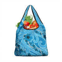 Hawaii Blue Hibiscus Pikake Lei Grocery Bag LT05 1-pack One Size Blue - Polynesian Pride