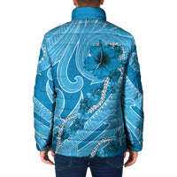 Hawaii Blue Hibiscus Pikake Lei Padded Jacket LT05 - Polynesian Pride