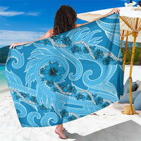 Hawaii Blue Hibiscus Pikake Lei Sarong LT05 One Size 44 x 66 inches Blue - Polynesian Pride