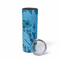 Hawaii Blue Hibiscus Pikake Lei Skinny Tumbler LT05 - Polynesian Pride