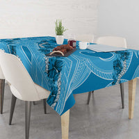 Hawaii Blue Hibiscus Pikake Lei Tablecloth LT05 - Polynesian Pride