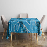 Hawaii Blue Hibiscus Pikake Lei Tablecloth LT05 - Polynesian Pride