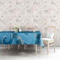 Hawaii Blue Hibiscus Pikake Lei Tablecloth LT05 - Polynesian Pride