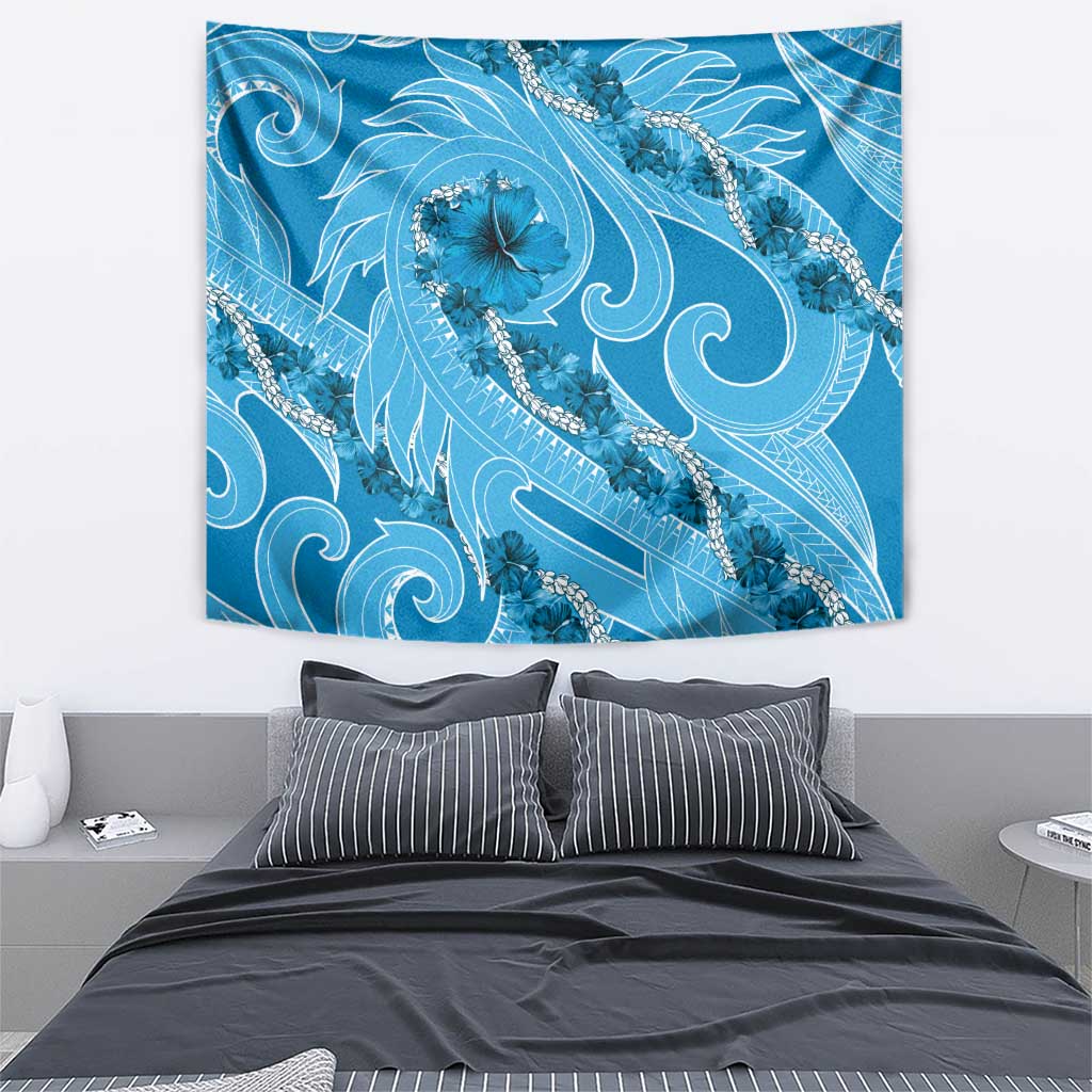Hawaii Blue Hibiscus Pikake Lei Tapestry LT05 - Polynesian Pride