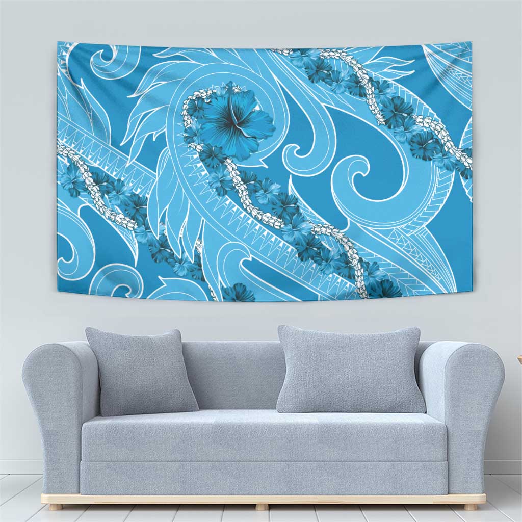 Hawaii Blue Hibiscus Pikake Lei Tapestry LT05 - Polynesian Pride