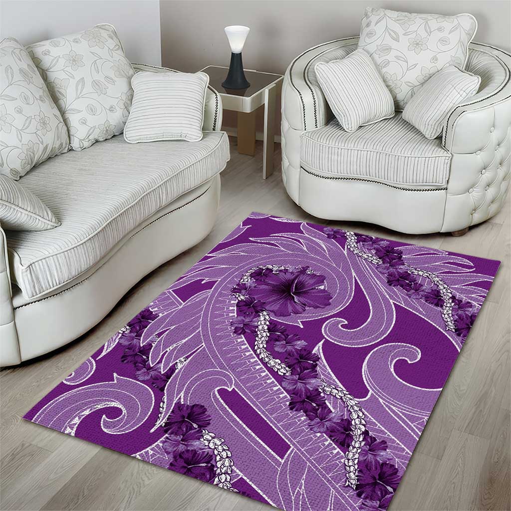 Hawaii Violet Hibiscus Pikake Lei Area Rug LT05 - Polynesian Pride
