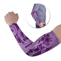 Hawaii Violet Hibiscus Pikake Lei Arm Sleeves LT05 Set of 2 Violet - Polynesian Pride